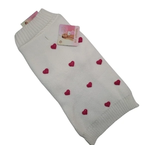 Paris Hilton 3D HEART VALENTINES DAY DOG Knit Sweater - Picture 2 of 11